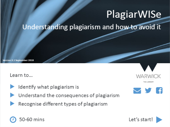 Don’t plagiarise, be PlagiarWISe!